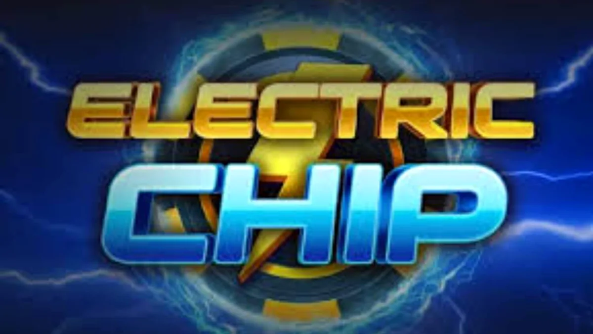 Electric Chip slot machine interface na may neon na disenyo at kidlat