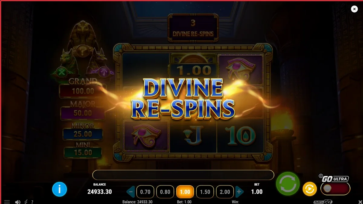 Ang mahiwagang loob ng libingan sa Temple of Three slot